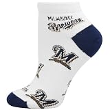 Milwaukee Brewers White Ladies (528) 9-11 Team Logo Ankle Socks