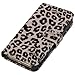 iPhone SE Case, Fosmon CADDY-LEOPARD Leather Folio Wallet Case for Apple iPhone SE / 5S / 5 (Tan)