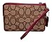 Coach Outline Signature Small Wristlet 54627 Khaki Purple Fuchsia
