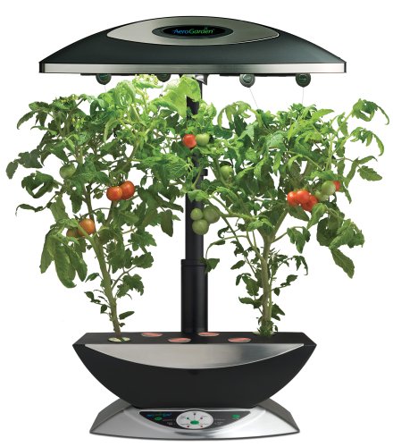 AeroGrow AeroGarden 6 Elite Plus with Mega Cherry Tomato Seed Kit, Black with Stainless Accents