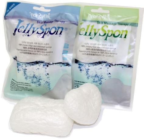 Jellyspon Heart & Body Set - Natural Fiber Puff for Cleansing & Massage