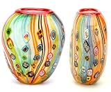 100% Handcraft Murano Glass Art Gradient Stripes