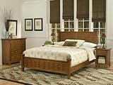 Arts & Crafts Bedroom Set with Nightstand and Chest (Cottage Oak) (64.25