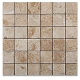 Cappuccino Marble Polished 2 X 2 Mosaic Tile on Mesh
