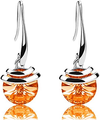 Swarovski Element Crystal French Wire Dangle Drop Earrings (Red)