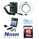 Nissin NDMF18-C MF18 Macro Flash for Canon Digital SLR Cameras + Charger + 16GB Kit