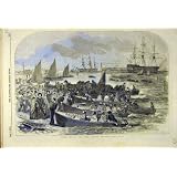 1855 人の女性の堅い Portsea のバルト海の艦隊の海軍印刷物