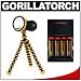 Joby Gorillatorch 65 Lumen Cree LED Flashlight & Compact Mini Flexible Tripod (Orange) with 4 AA Batteries + Charger