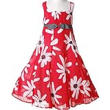 Girls RED FLORAL Sleeveless Halter Dress BONNIE JEAN Spring Girl 7-16