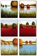 Paisaje I-VI Set by Ivan Reyes 12"x12" Art Print Poster Latin