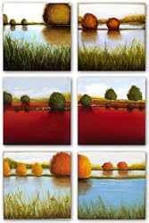 Paisaje I-VI Set by Ivan Reyes 12"x12" Art Print Poster Latin