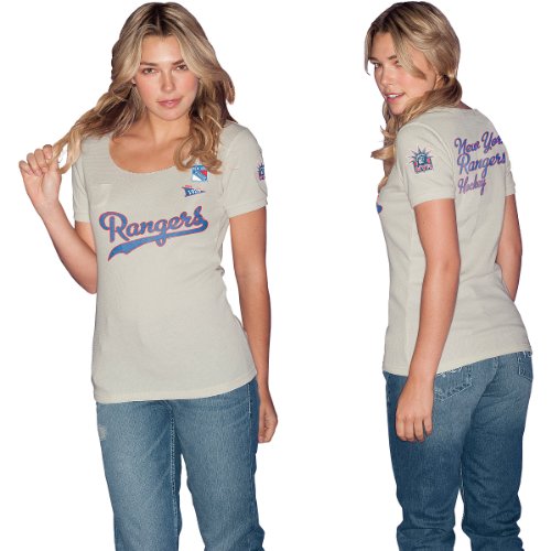 G-Iii New York Rangers Women's Vintage Thermal 'Touch' By Alyssa Milano T-Shirt Large at Amazon.com
