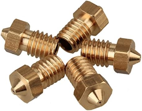 CNBTR 0.4mm Yellow Brass Nozzle 3D Printer Extruder Print Head for E3D J-head Nozzle 3.0mm Filament Pack of 5
