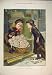 1879 Colour Print Christmas Little Girls Selling Dolls