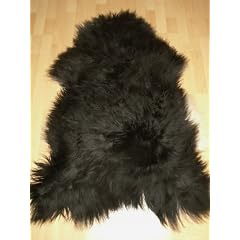 Island Schaffell Lammfell Fell schwarz 120-130cm