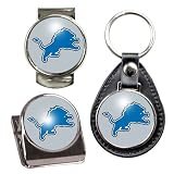 Detroit Lions NFL 3 Piece Stocking Stuffer Set - Key Chain, Money Clip & Magnet Clip