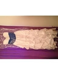 Single Detail Page Misc: Masquerade White Dress W/blue Belt