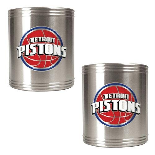 NBA Detroit Pistons Two Piece Stainless Steel Can Holder Set - Primary Logo