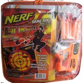 Nerf Game Rug with Darts and Blaster 32