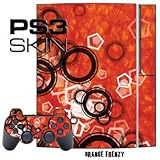 Skin Decal Cover for Playstation 3 Console + two PS3 Controllers - Orange Frenzy