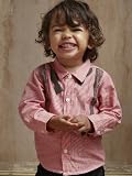 Braces and tie print shirt Stripe 6/9 MNTHS