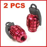 2x Metal Grenade Design Bicycle Van Truck Car Motorcycle Wheels Tire Valve Stem Cover... 