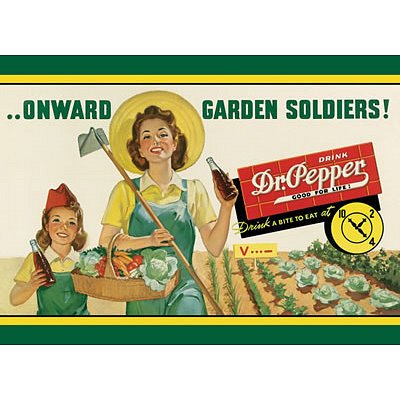 Dr Pepper Soda Onward Garden Soldiers Retro Vintage Tin Sign