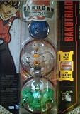 Bakugan Bakutriad Gundalian Invaders: Blue Aquos Akwimos 800g, Grey Haos Aranaut 680g, Green Ventus Krakix 640g [New, in Package] with DNA