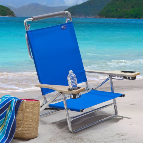 Copa 5-Position Lay-Flat Aluminum Beach Chair- Pacific