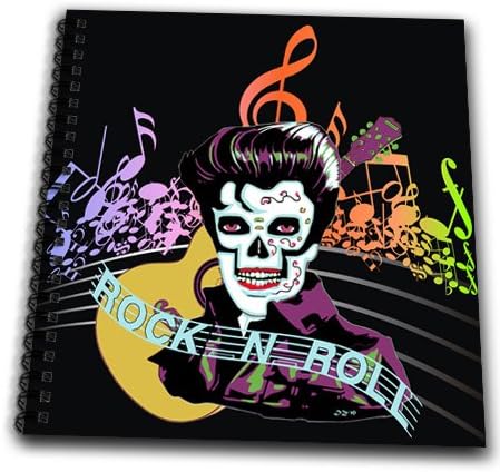 db_18914_2 Dezine01 Graphics Rock and Roll - Rock and Roll Skull Elvis - Drawing Book - Memory Book 12 x 12 inch