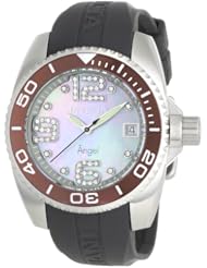 Invicta Womens 1059 Angel Collection Crystal Accented Grey Polyurethane Strap Watch