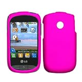 iFase Brand LG 800G Cell Phone Rubber Hot Pink Protective Case Faceplate Cover