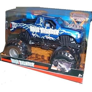 Blue Thunder - 1:24 Scale (Large Truck) Hot Wheels Monster Jam with Monster Tires, Working... by 