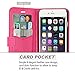 iPhone 6 Plus Case, LK [Stand Feature] iPhone 6 Plus Wallet Case, PU Leather Case Flip Cover + Screen Protector & Stylus for iPhone 6 Plus (Hot Pink)