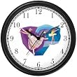 Two Ballerinas - Ballet Dancers Montage Wall Clock by WatchBuddy Timepieces (Slate Blue Frame)