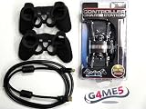PS3 Pro Gamers Pack - Includes Dual Controller Charging Dock, HDMI to HDMI Cable & 2 Controller Black Silicon Skins
