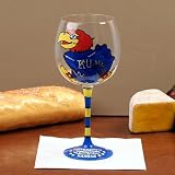 University of Kansas Wine Glass