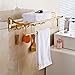 ROZIN Rozinsanitary Gold Finish Bathroom Folding Towel Rack Wall Mounted Clothes Towel Shelf Holder