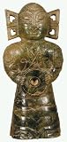Jade Sculpture Shaman Priest With Bi Ring Offering To Heaven