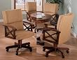 Solid Oak Upholstered Arm Chair By Coaster Furniture