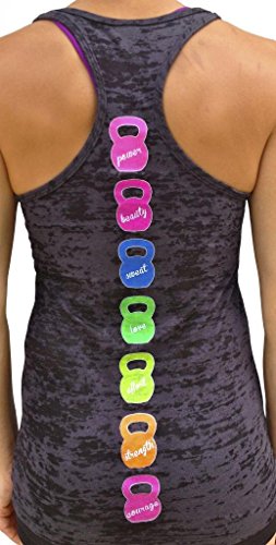 Multi Colored Kettlebell Women's Workout Tank Top