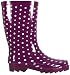 Women's Mid Height Polka Dot Waterproof Rubber Rain and Garden Boots - Two Colors Available