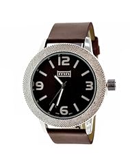 Mark Naimer Fashion Watch in Brown Leather Band and Dial with Silver Color Case