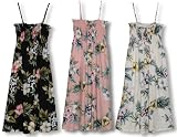 Hibiscus Plumeria Spaghetti Strap Hawaiian Aloha Smocked Sun Dress