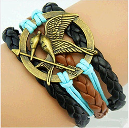Fashion Hand-woven Hunger Games Ridicule Peacebird Leather Cord Bracelet New