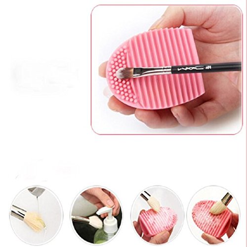 Lowpricenice Cleaning Glove MakeUp Washing Brush Scrubber Board Cosmetic Clean (Pink)