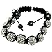 New black & silver shamballa macrame disco