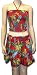 Flirty Skirt and Tube Top Set, Parrots on Red