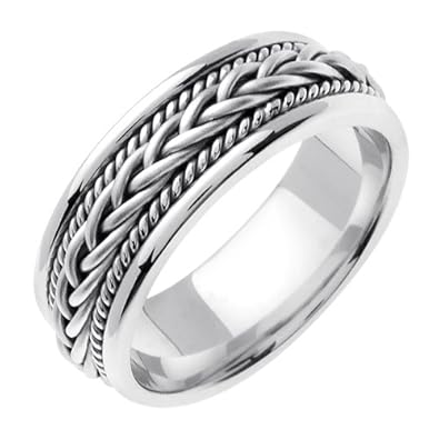 hand braid mens wedding ring