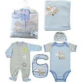 Hudson Baby 6-Piece Baby Clothing On Safari Boys Gift Collection - Blue